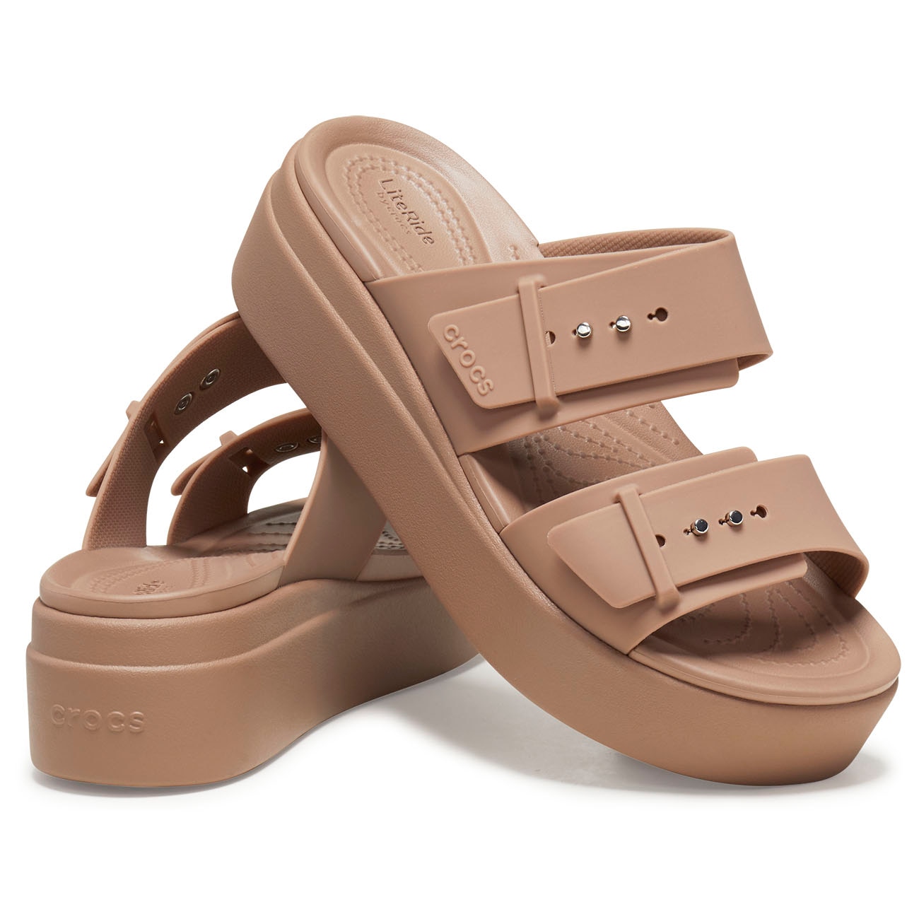 Sandálias Brooklyn Buckle Lowwdg Crocs Castanho-claro-2