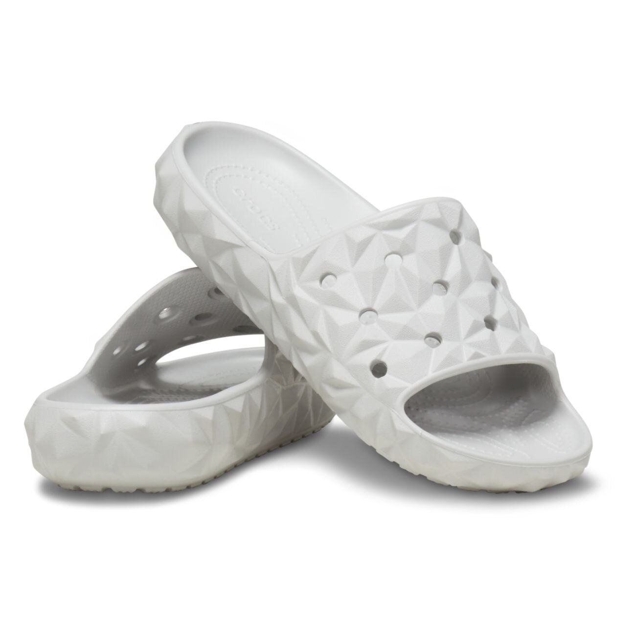 Chinelos Classic Geometric Slide V2 U Crocs Cinzento-claro-2