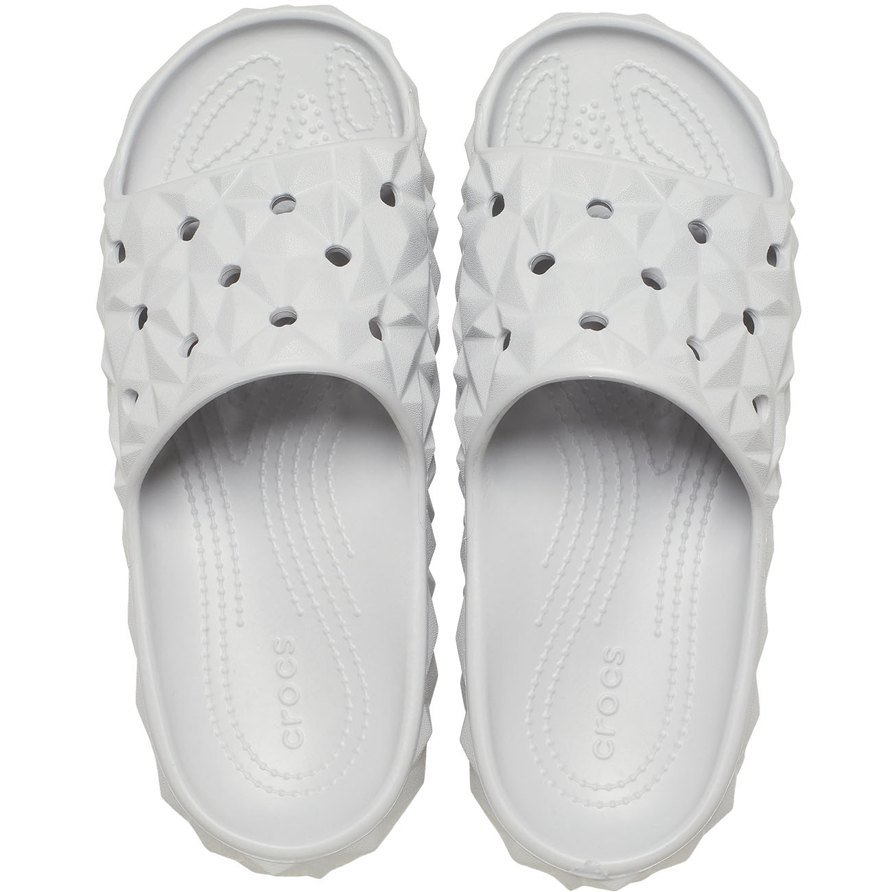 Chinelos Classic Geometric Slide V2 U Crocs Cinzento-claro-3