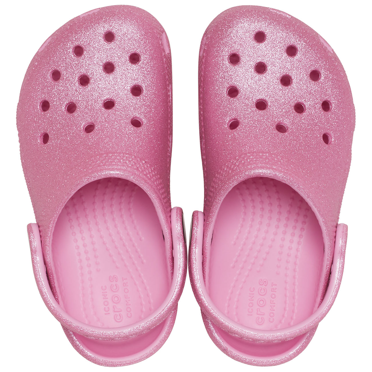 Socas Infantil Classic Glitter Clog Crocs Rosa-3