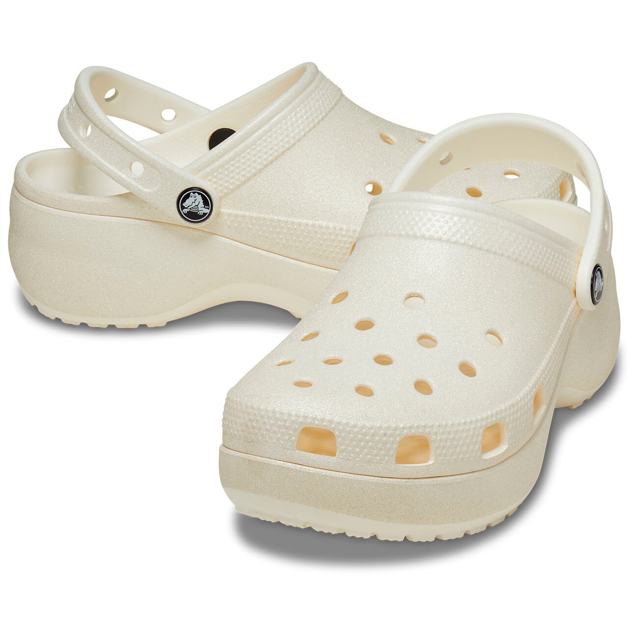 Socas Classic Platform Glitter Clogw Crocs Branco-2
