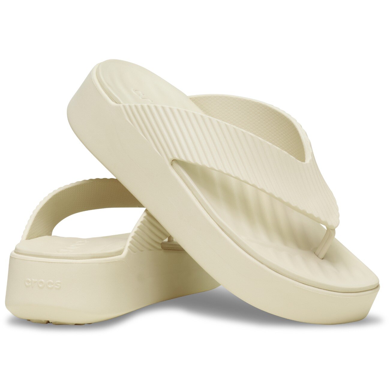 Chinelos Getaway Groove Platform Flip W Crocs Bege-2