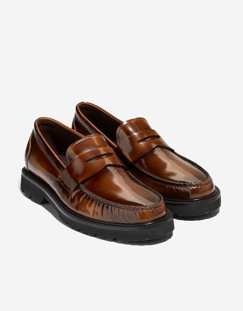 Mocassins de Pele Confecionados em Pele Castanho-4
