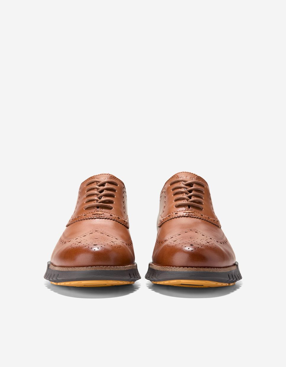Sapatos Oxford Confecionados em Pele com Biqueira de Asa Castanho-escuro-2