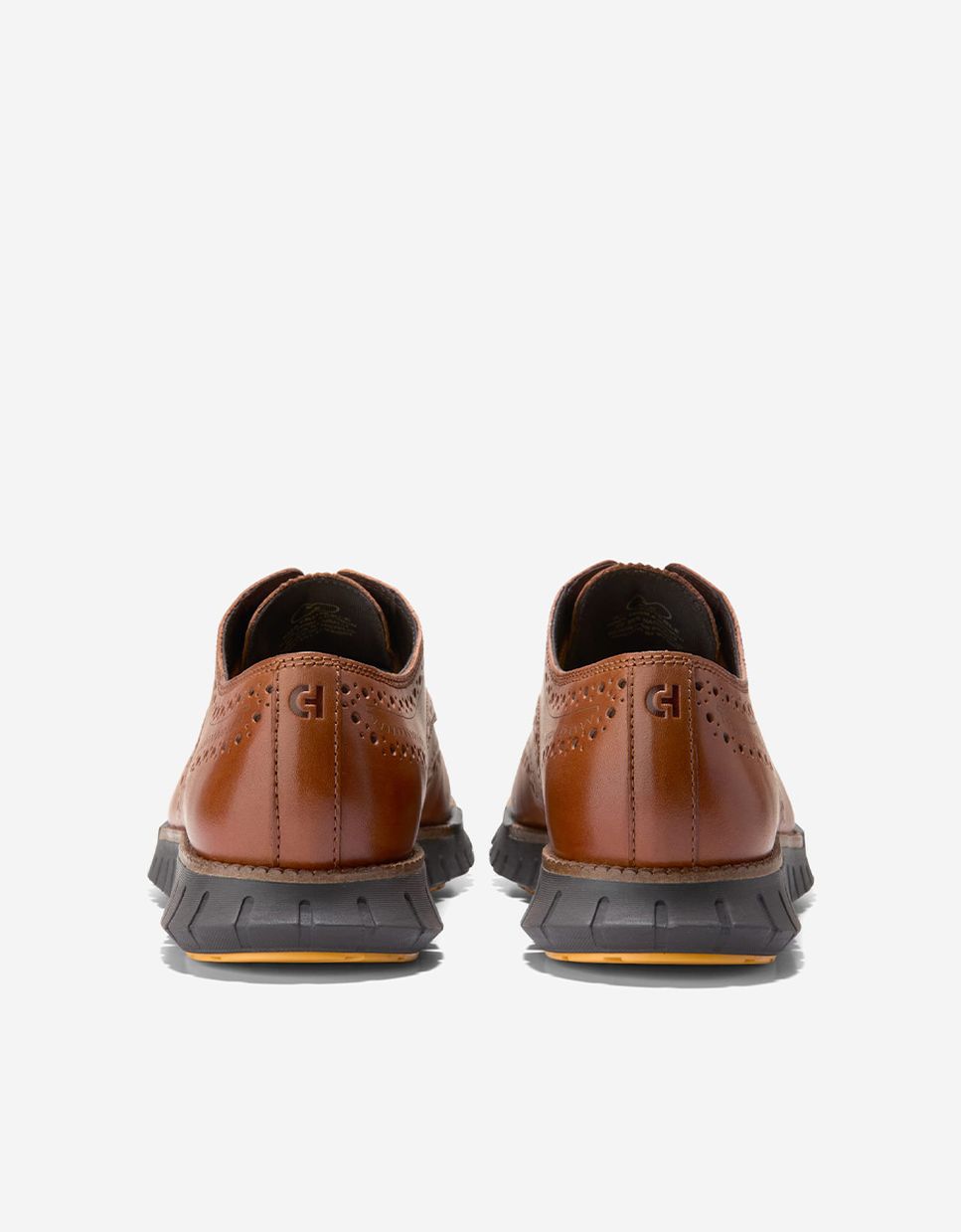 Sapatos Oxford Confecionados em Pele com Biqueira de Asa Castanho-escuro-3
