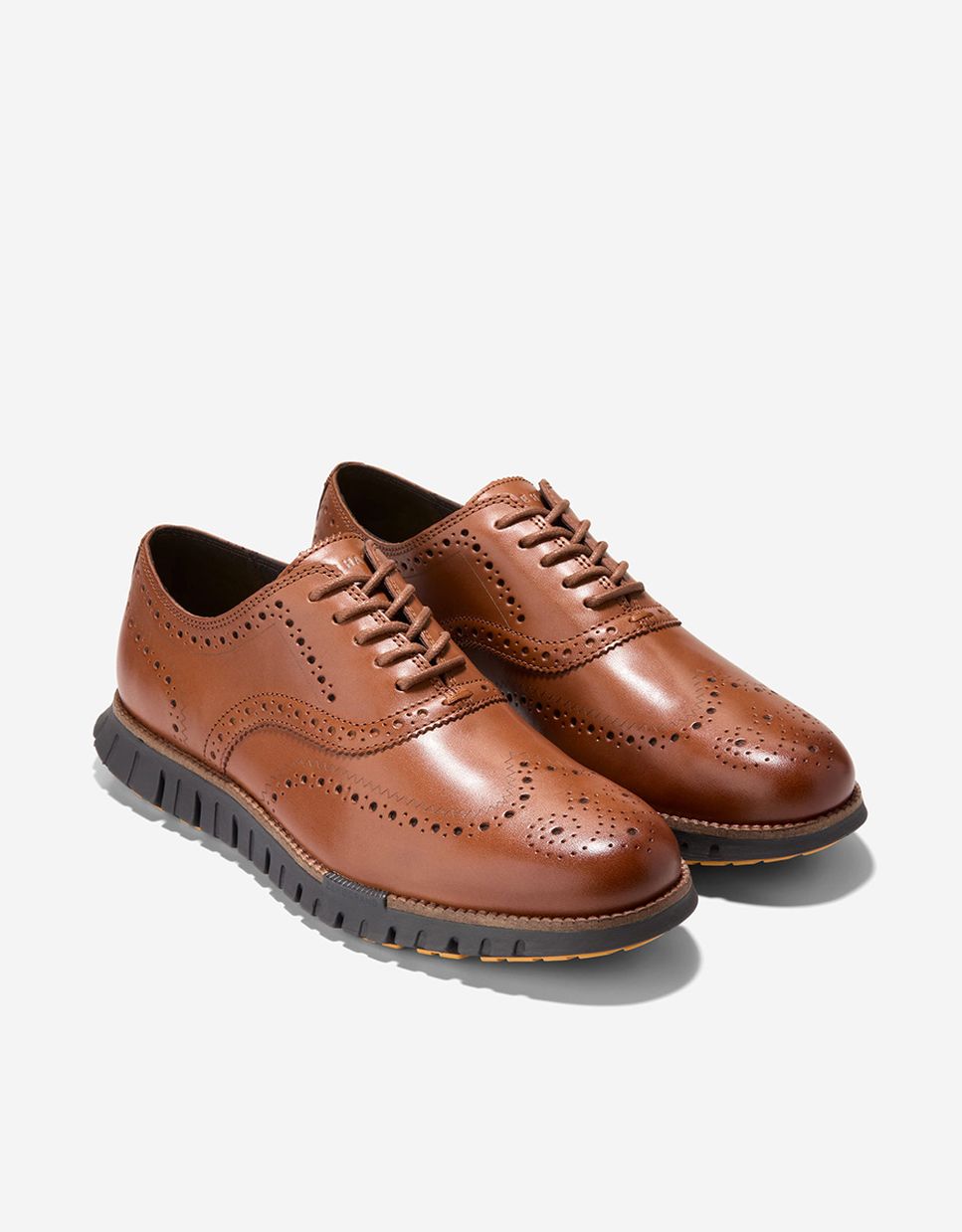 Sapatos Oxford Confecionados em Pele com Biqueira de Asa Castanho-escuro-4