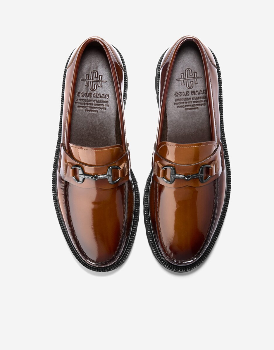 Mocassins em Pele com Fivela Decorativa Castanho-5