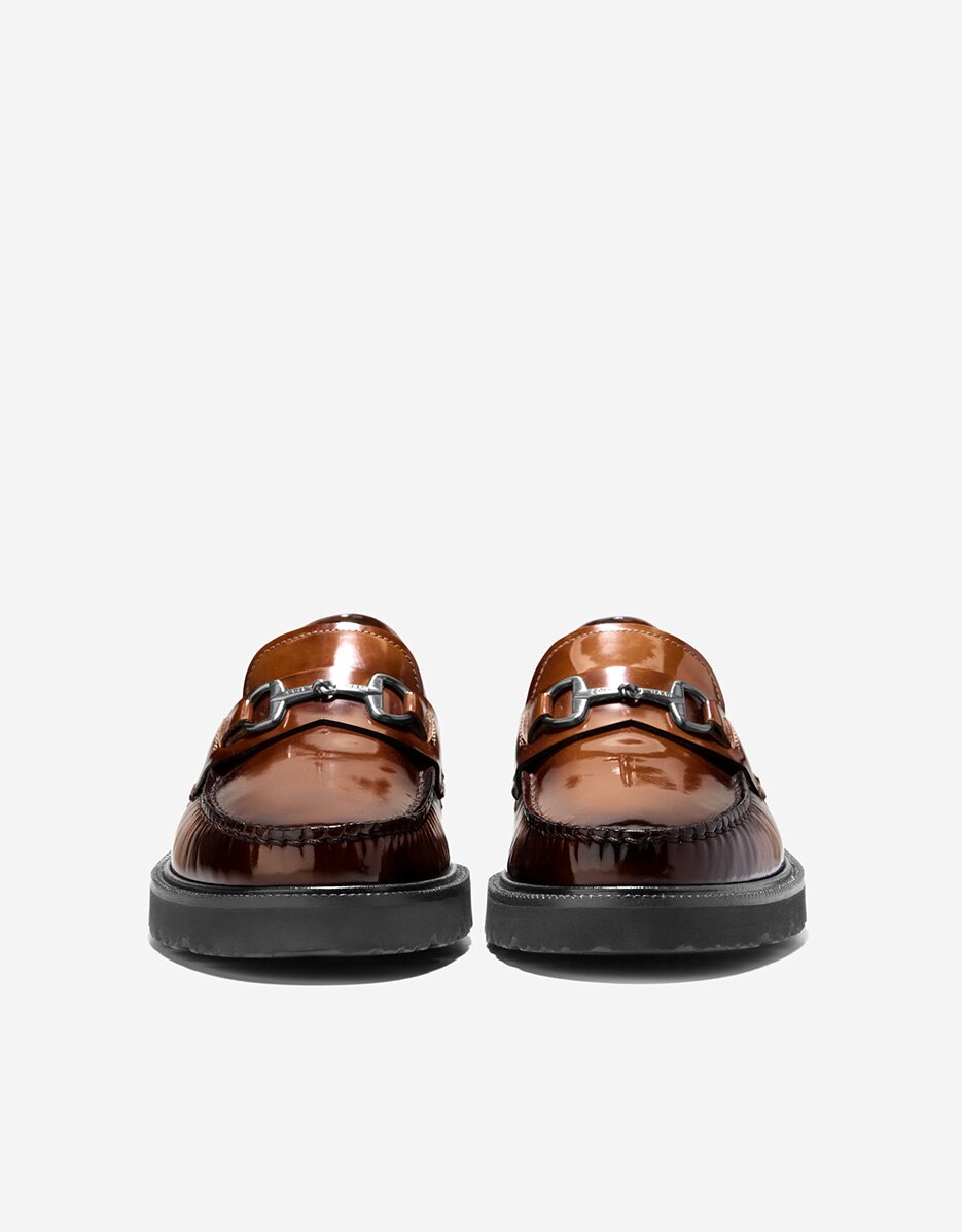 Mocassins em Pele com Fivela Decorativa Castanho-2