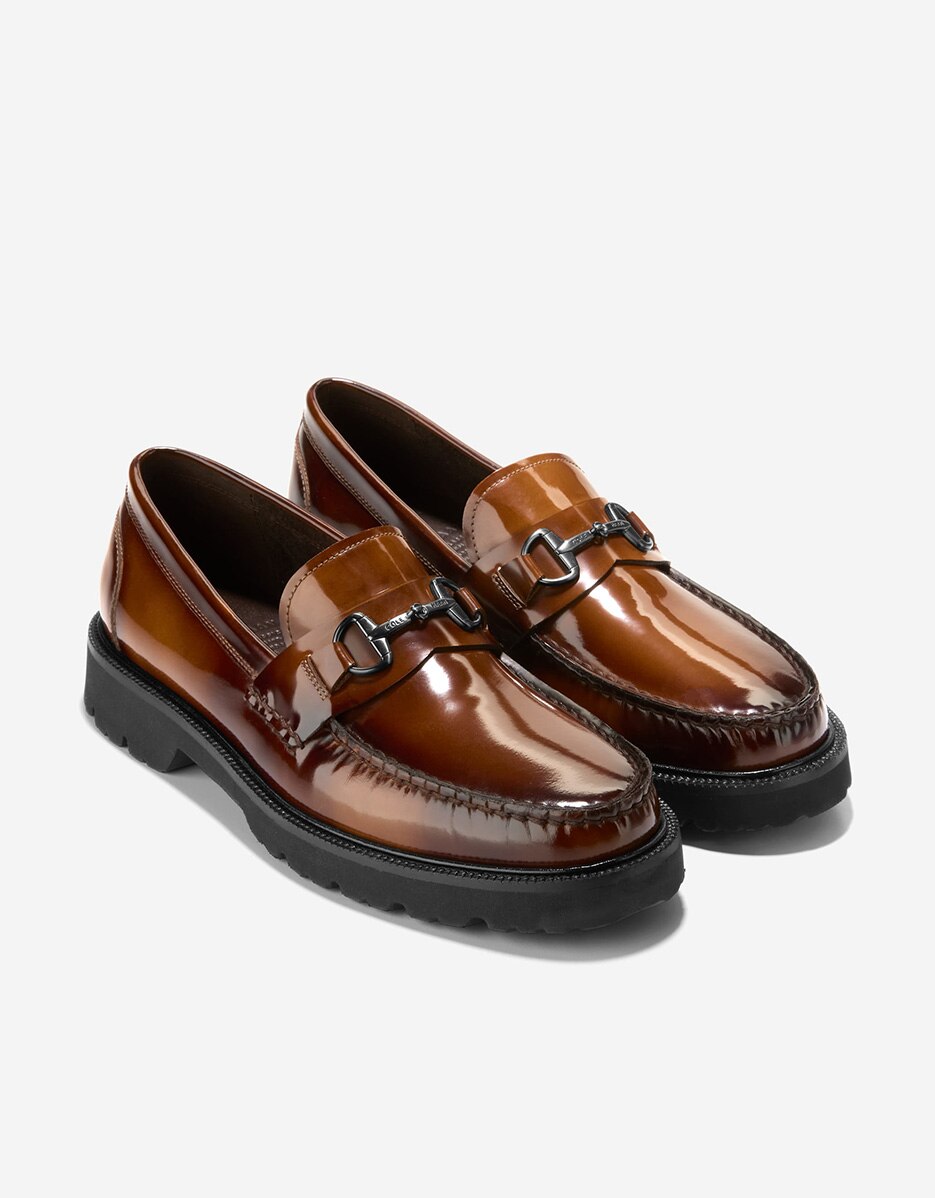 Mocassins em Pele com Fivela Decorativa Castanho-3