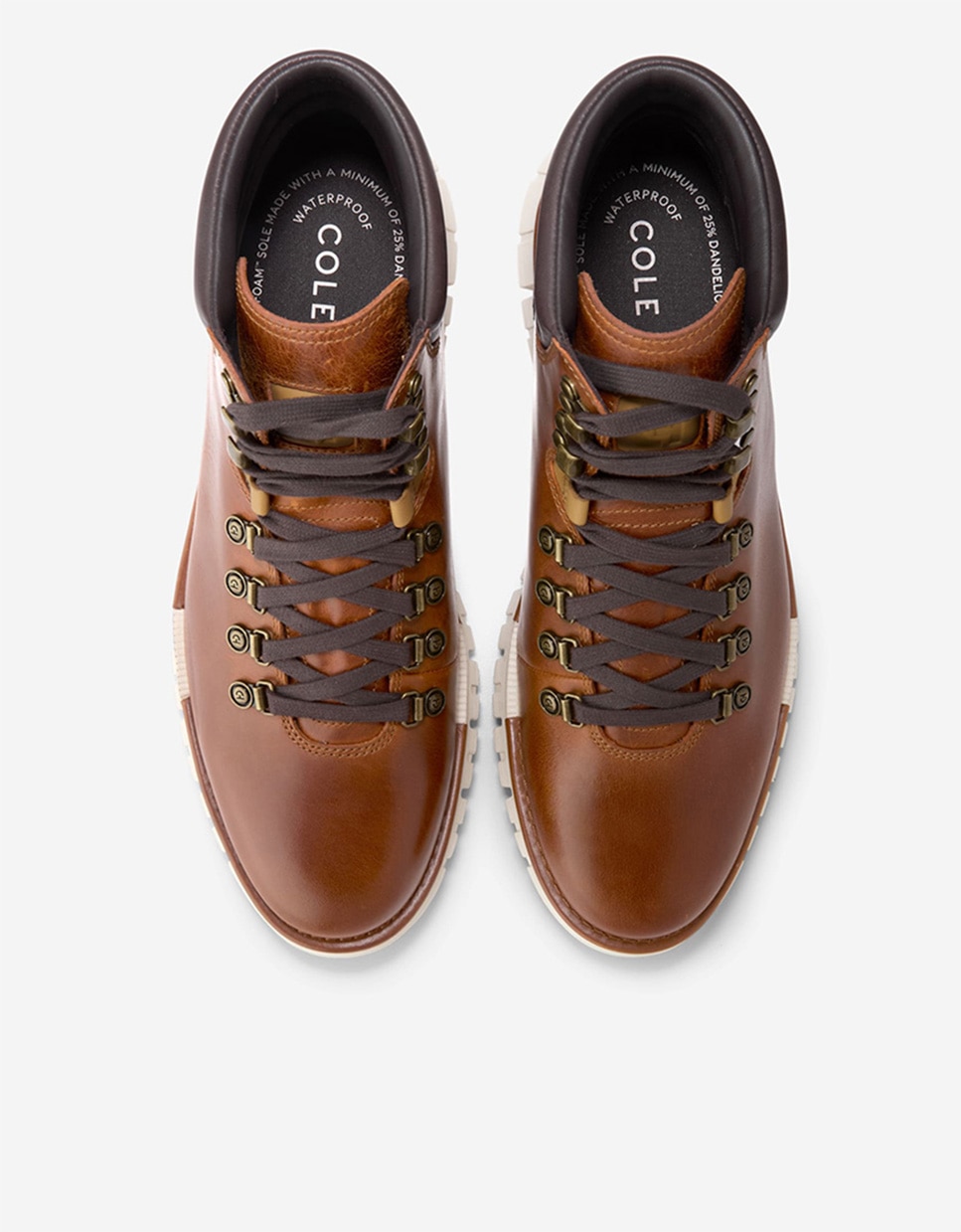 Botas de Pele Ultraligeiras com Atacadores Castanho-5