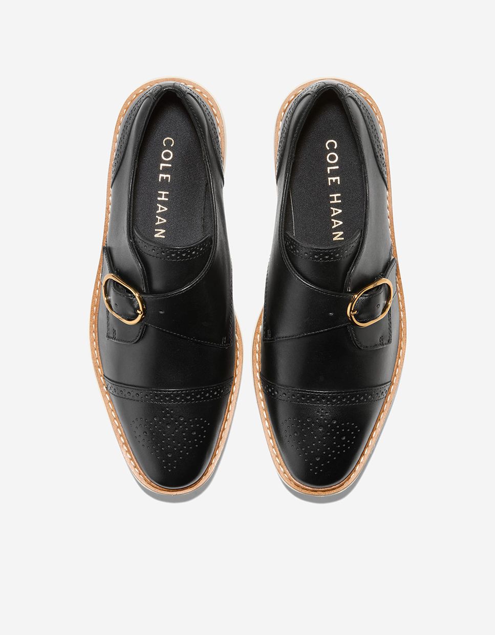 Sapatos de Cordões com Plataforma e Fecho de Fivela Preto-5