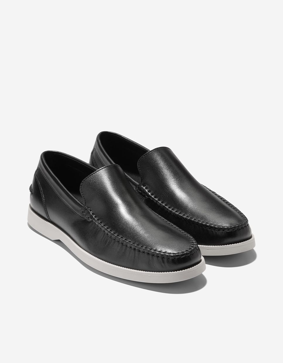 Mocassins de Pele com Palmilha Acolchoada Preto-5