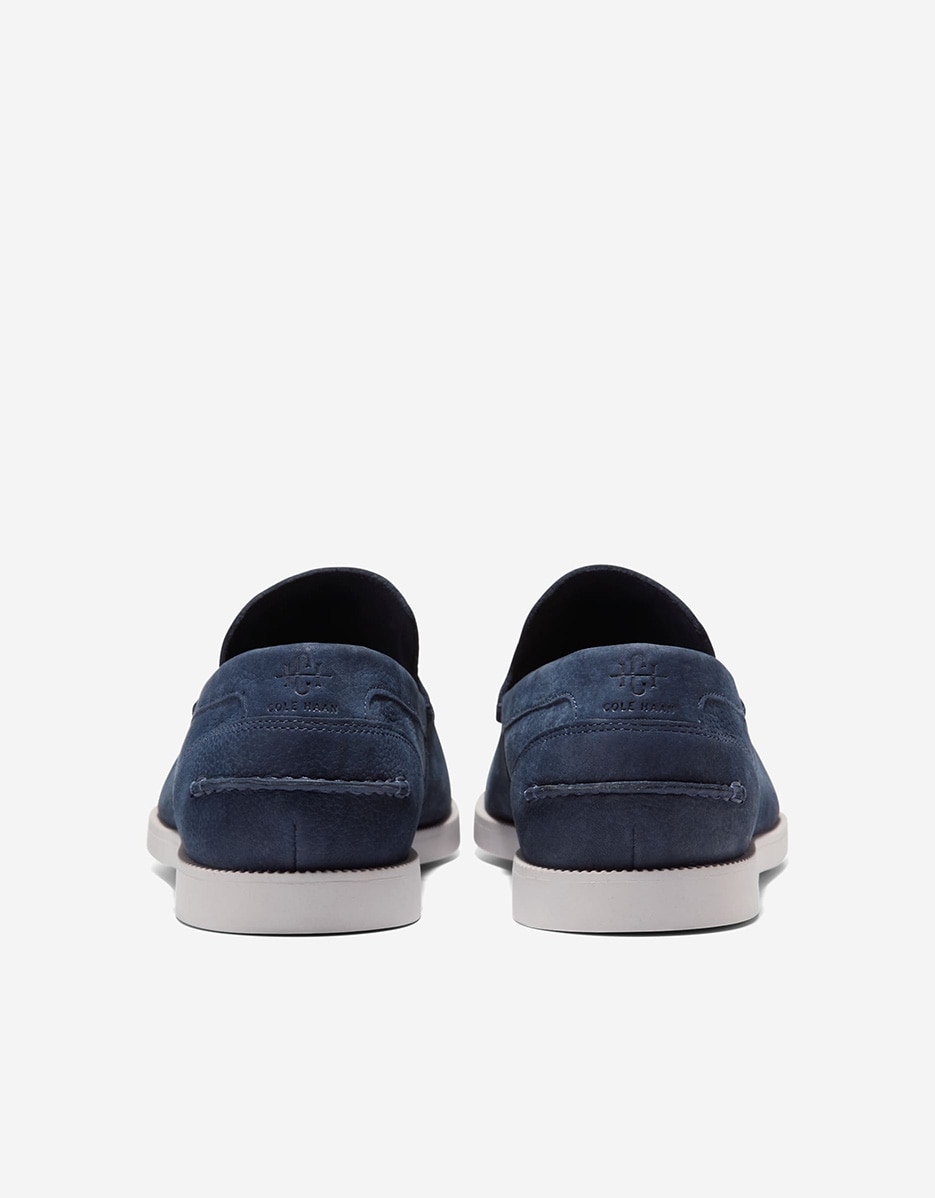 Mocassins de Camurça com Palmilha Acolchoada Azul-3