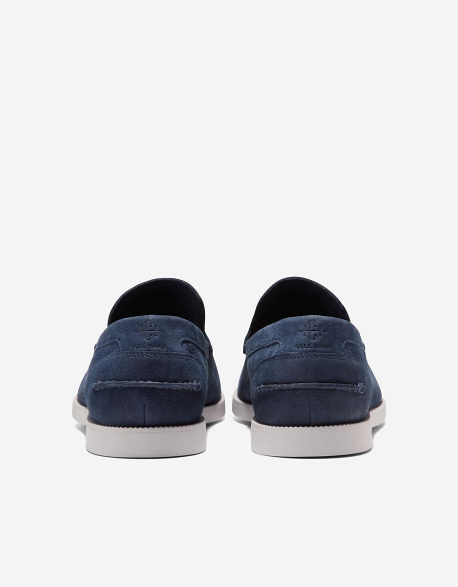 Mocassins de Camurça com Palmilha Acolchoada Azul-3