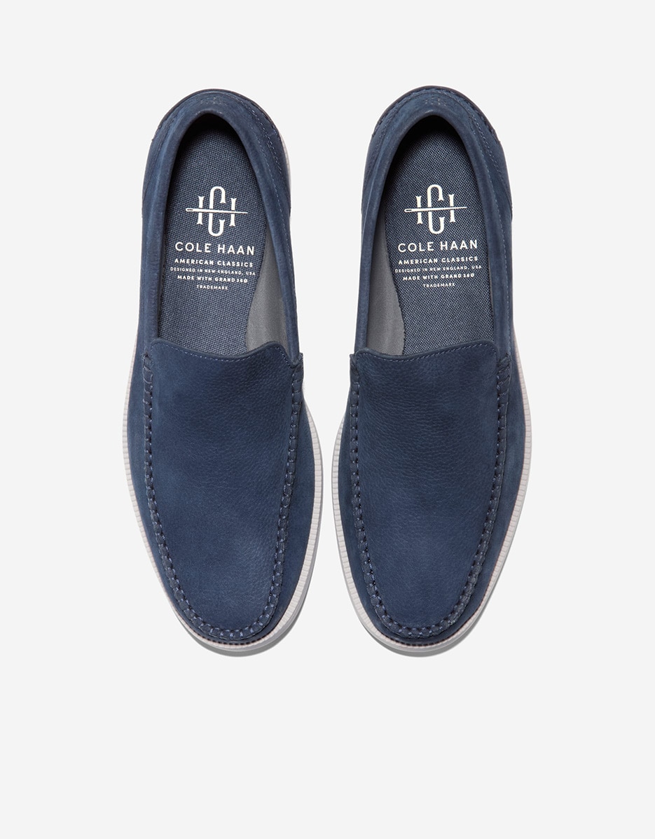 Mocassins de Camurça com Palmilha Acolchoada Azul-5