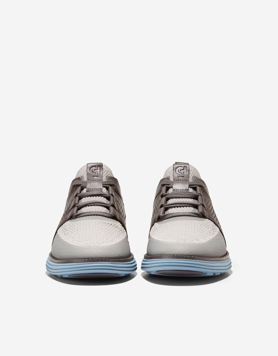 Sapatilhas de Pele Combinadas com Tecido Stitchlite™ Cinzento-2
