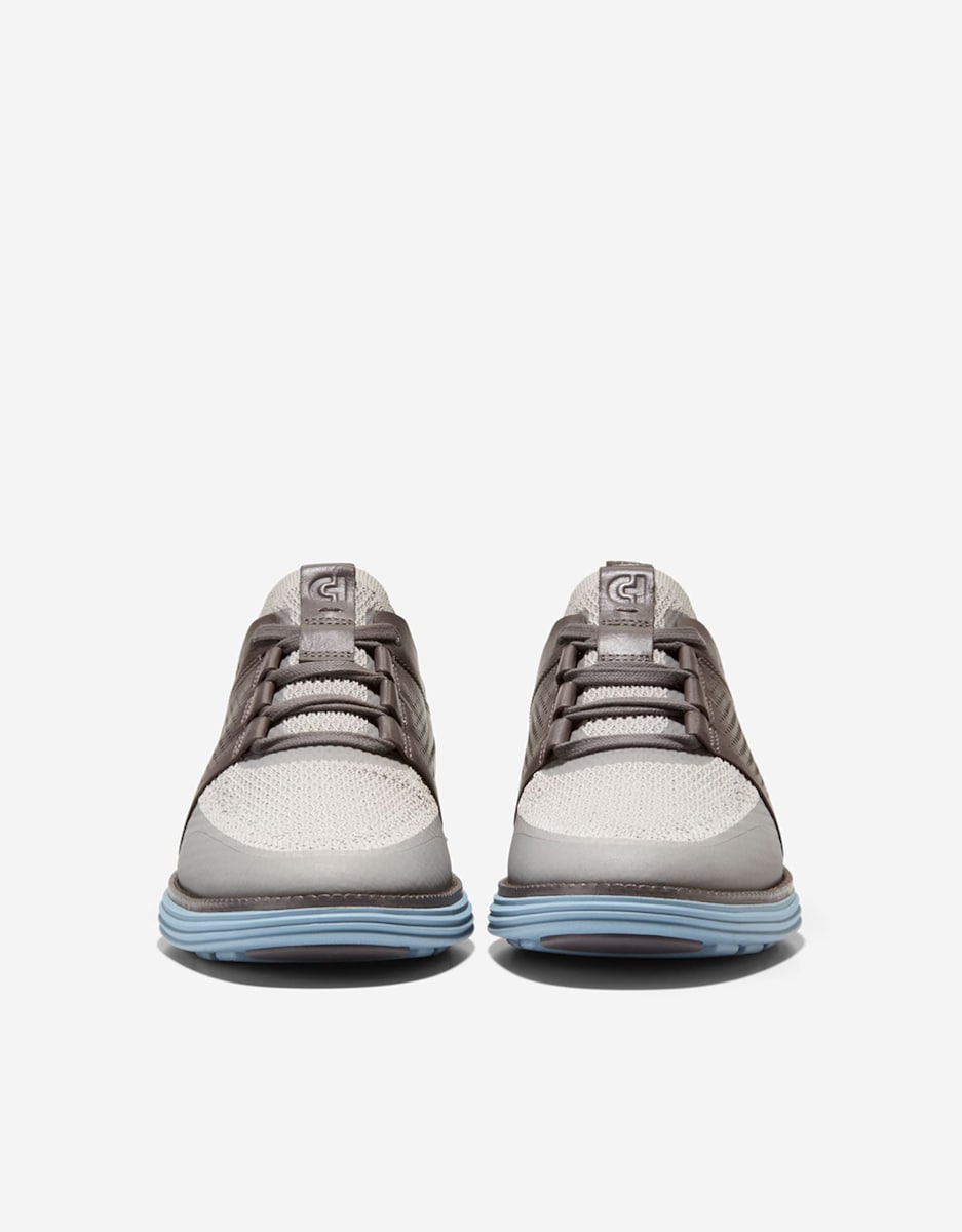 Sapatilhas de Pele Combinadas com Tecido Stitchlite™ Cinzento-2
