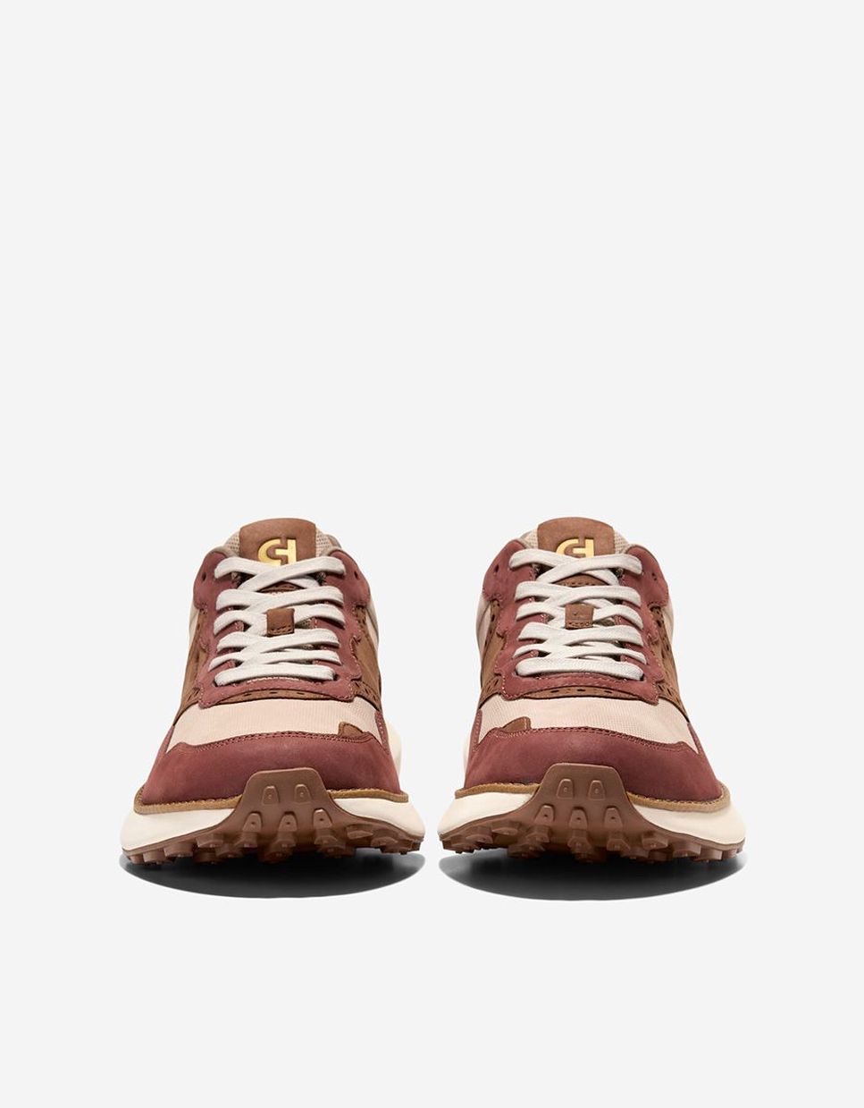 Sapatilhas Desportivas Inspiradas no Running com Detalhes Perfurados Castanho-2
