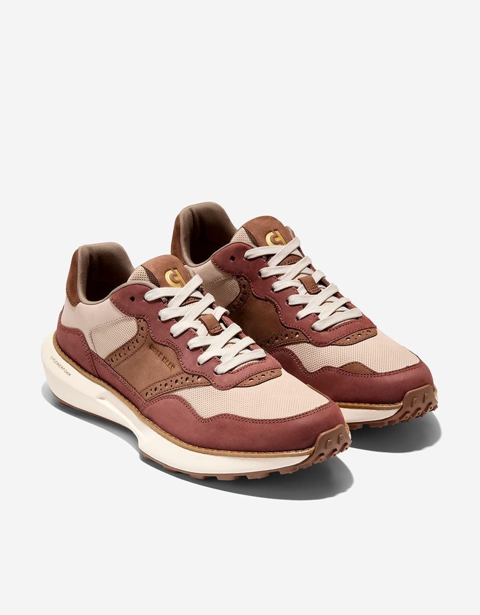 Sapatilhas Desportivas Inspiradas no Running com Detalhes Perfurados Castanho-4