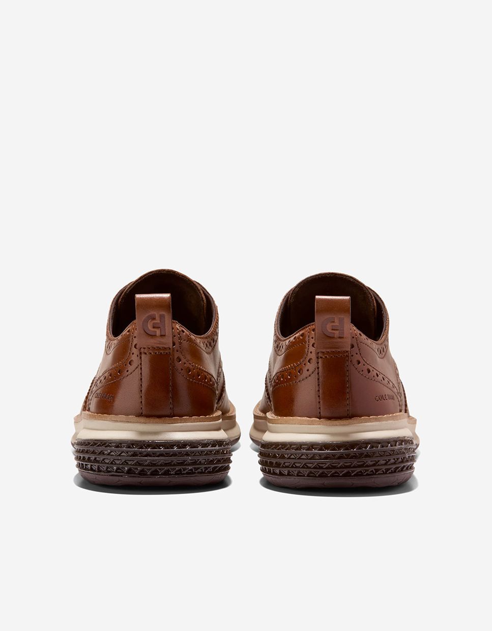 Sapatos Oxford Confecionados em Couro com Detalhes Brogue Clássicos Castanho-3
