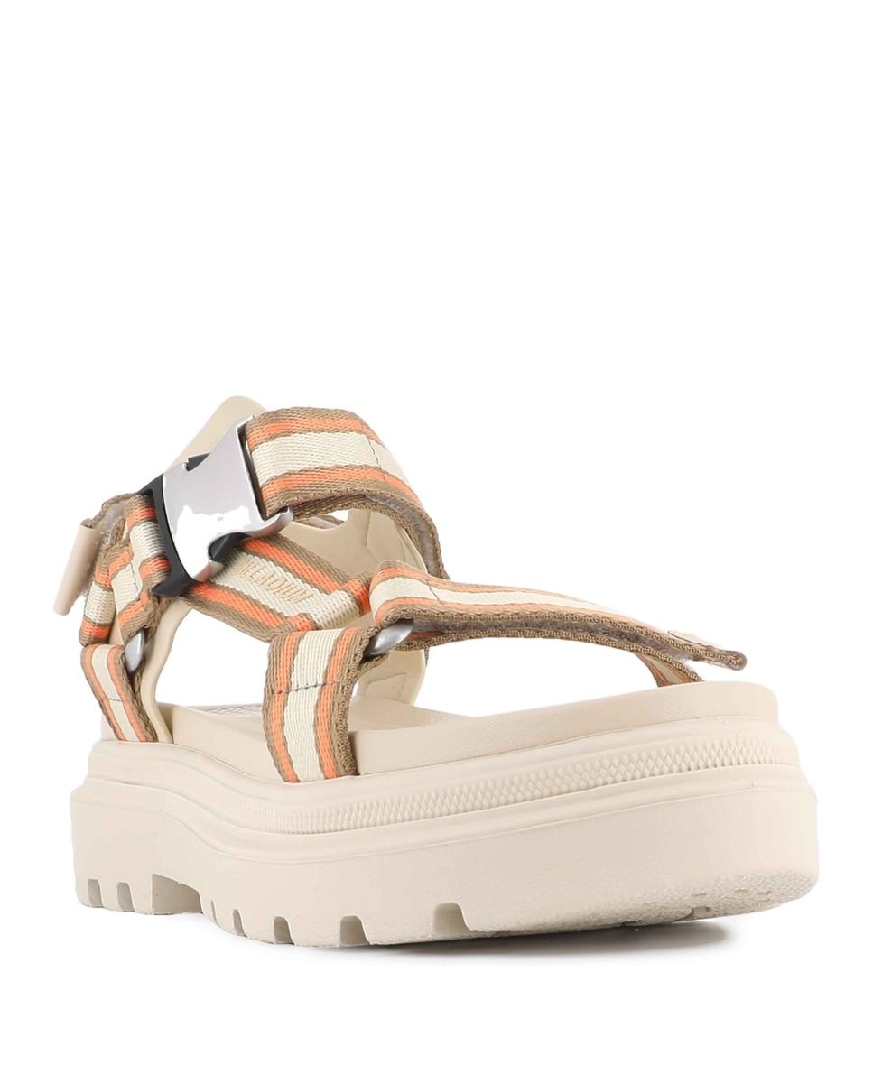 Sandálias de Mulher Palladium em Cor Sahara Creme-2