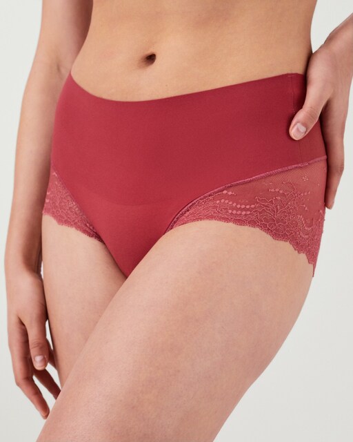 Imagem 0 de Cueca Redutora de Cintura Alta com Detalhes de Renda sem Costuras