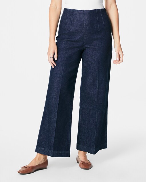 Imagem 0 de Calças Denim sem Costuras na Cintura e de Perna Larga