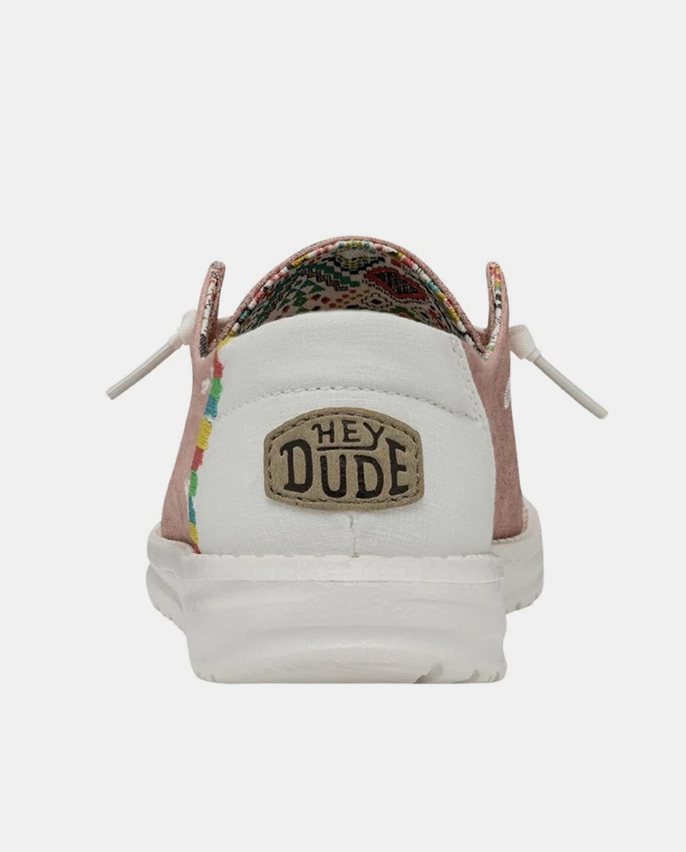 Sapatos de Cordões em Tecido Rosa-5