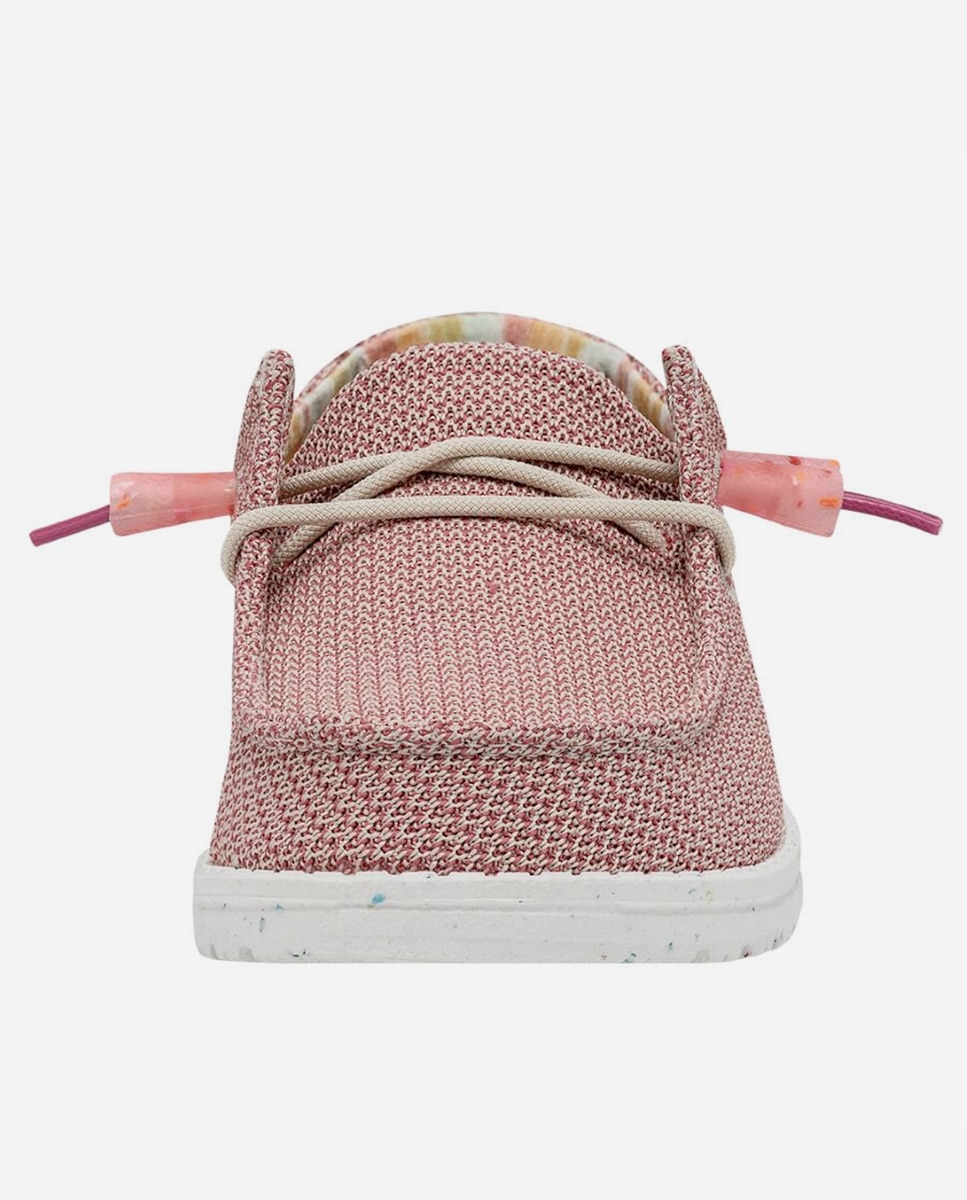 Sapatos de Cordões em Tecido Rosa-4