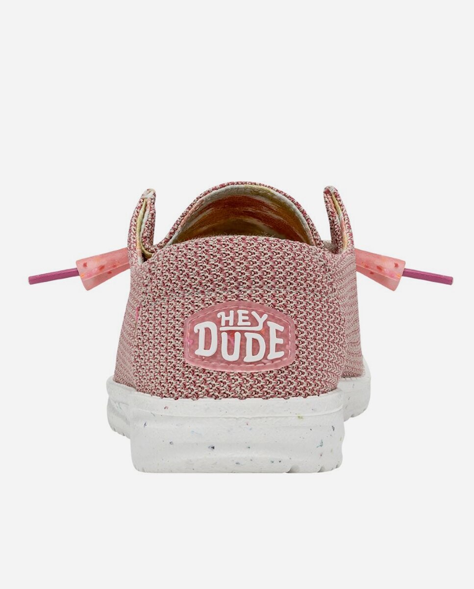 Sapatos de Cordões em Tecido Rosa-5