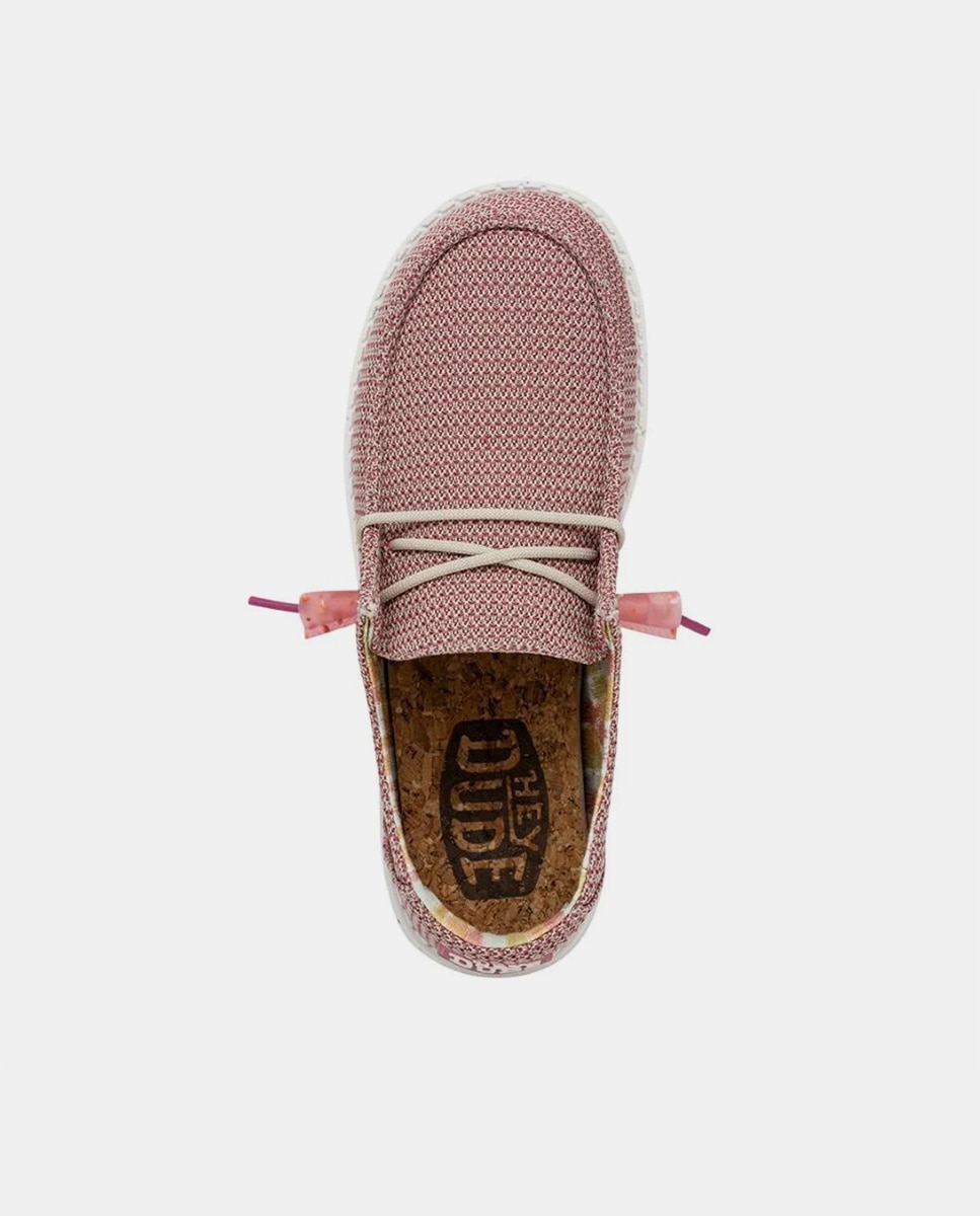 Sapatos de Cordões em Tecido Rosa-6
