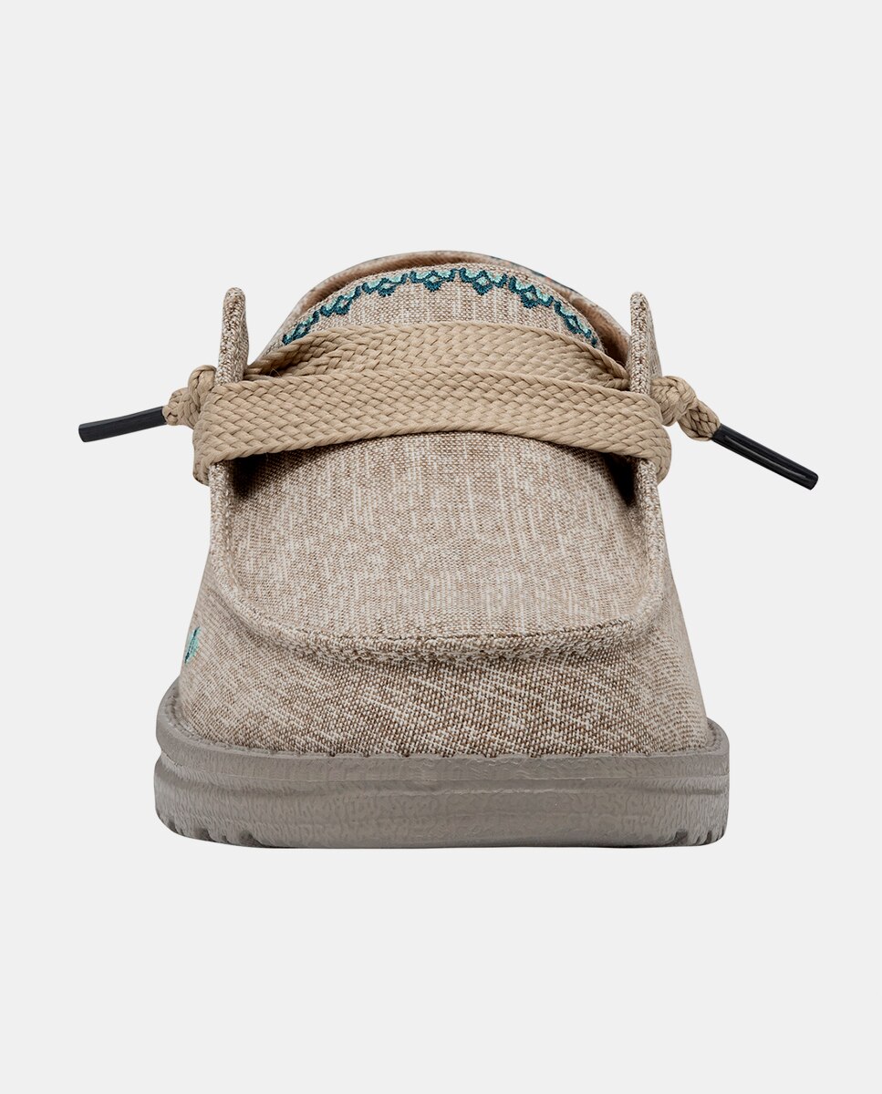 Sapatos de Cordões em Tecido Bege-4