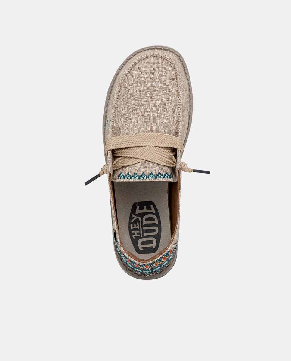 Sapatos de Cordões em Tecido Bege-6