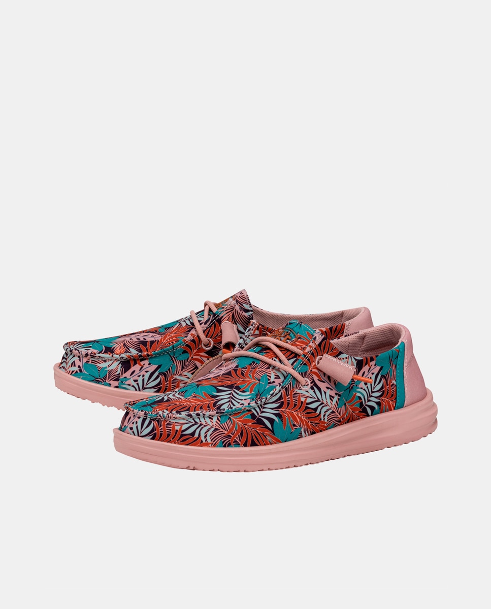 Sapatos de Cordões em Tecido Elástico com Estampado Multicolor-2