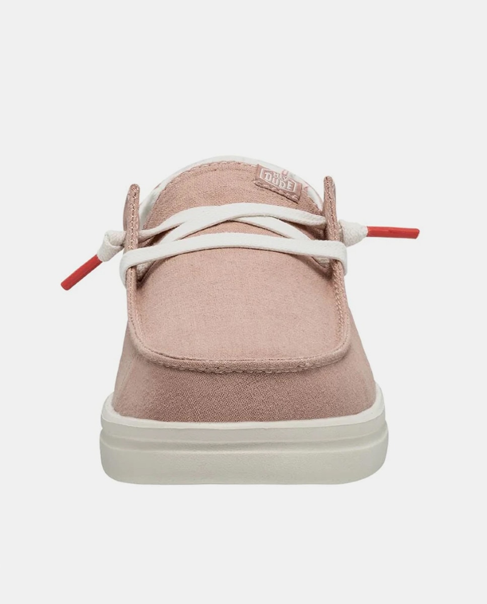 Sapatos de Cordões com Plataforma em Tecido Creme-4