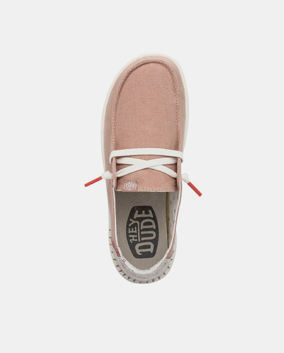 Sapatos de Cordões com Plataforma em Tecido Creme-6