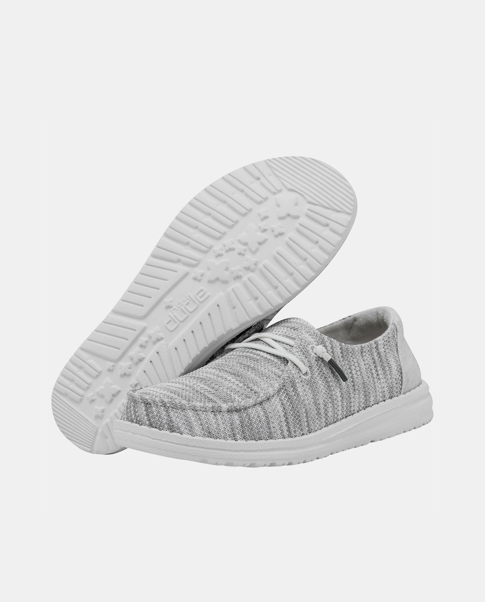 Sapatos de Cordões em Tecido Elástico Cinzento-claro-3