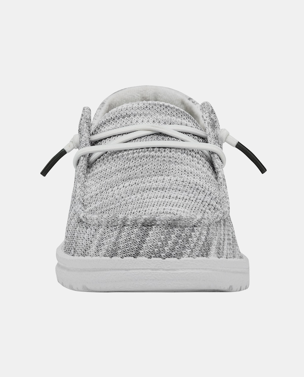 Sapatos de Cordões em Tecido Elástico Cinzento-claro-4