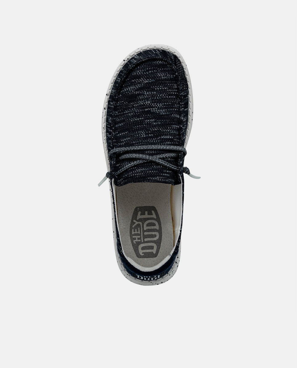 Sapatos de Cordões em Tecido Elástico Azul-marinho-6
