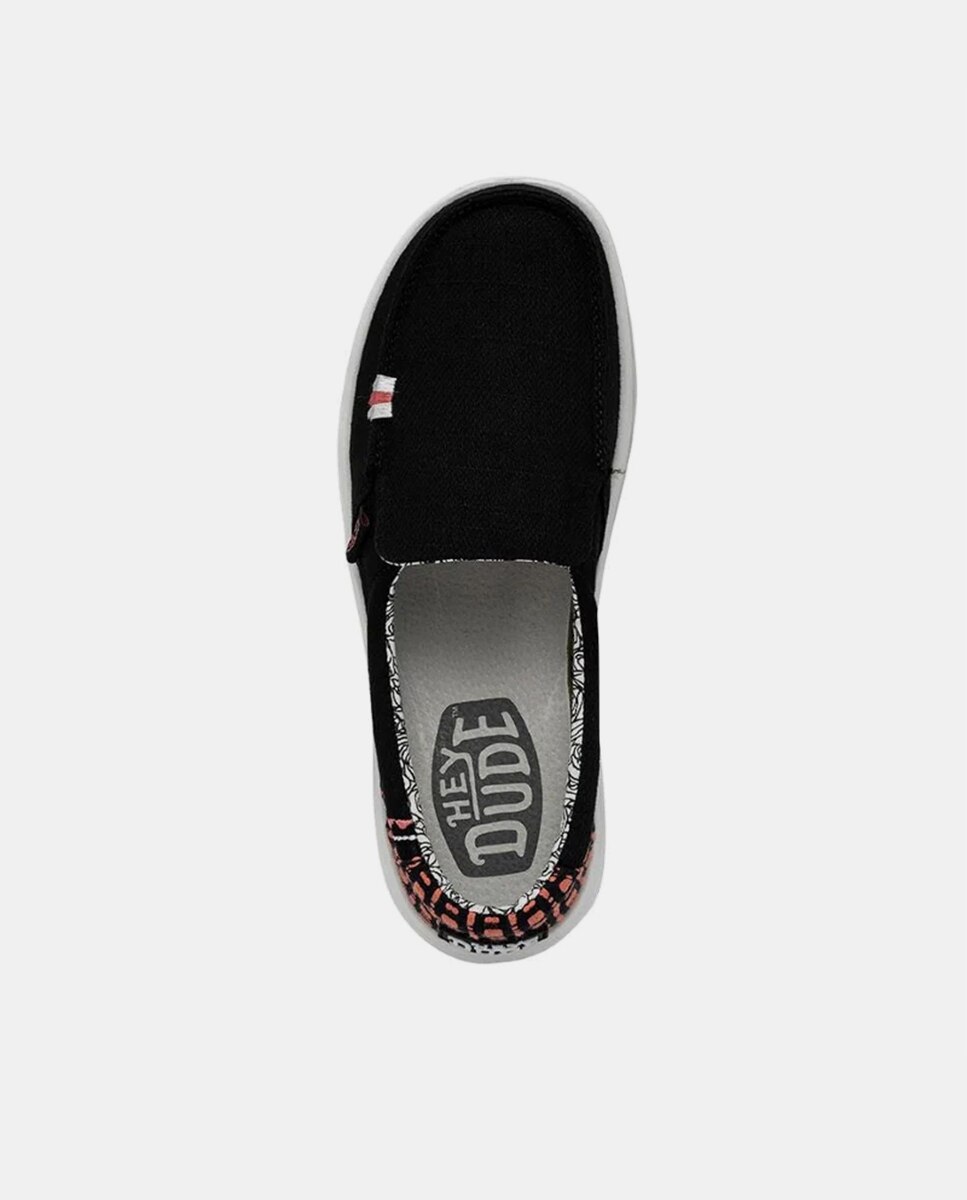 Mocassins com Plataforma em Tecido Preto-6