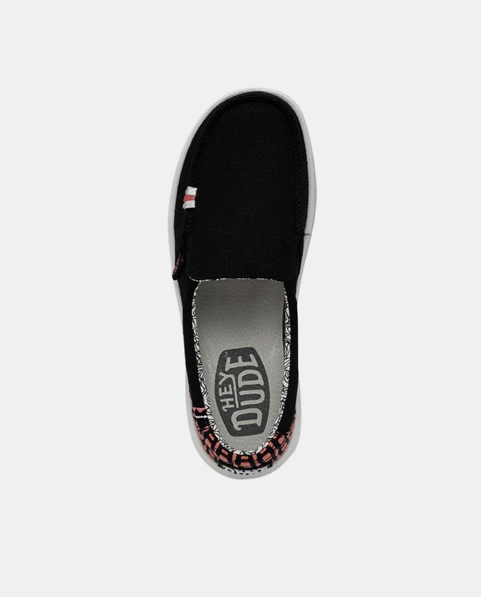 Mocassins com Plataforma em Tecido Preto-6