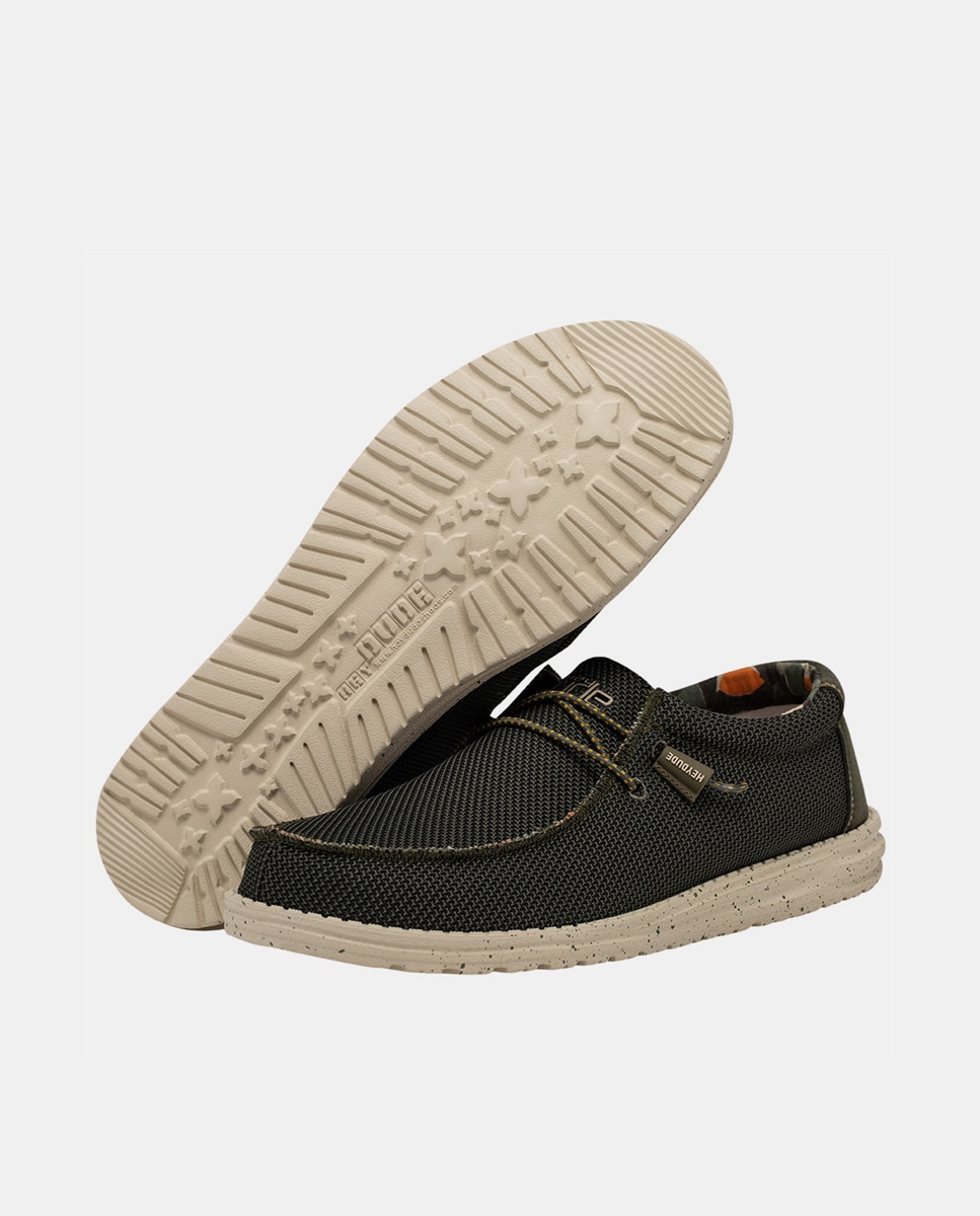 Sapatos de Atacadores Wally Sox com Sola Ultralight e Fecho Elástico Caqui-3