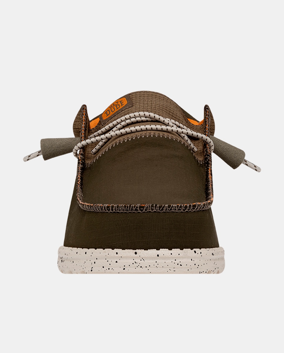 Sapatos de Cordões de Nylon com Elásticos Castanho-4