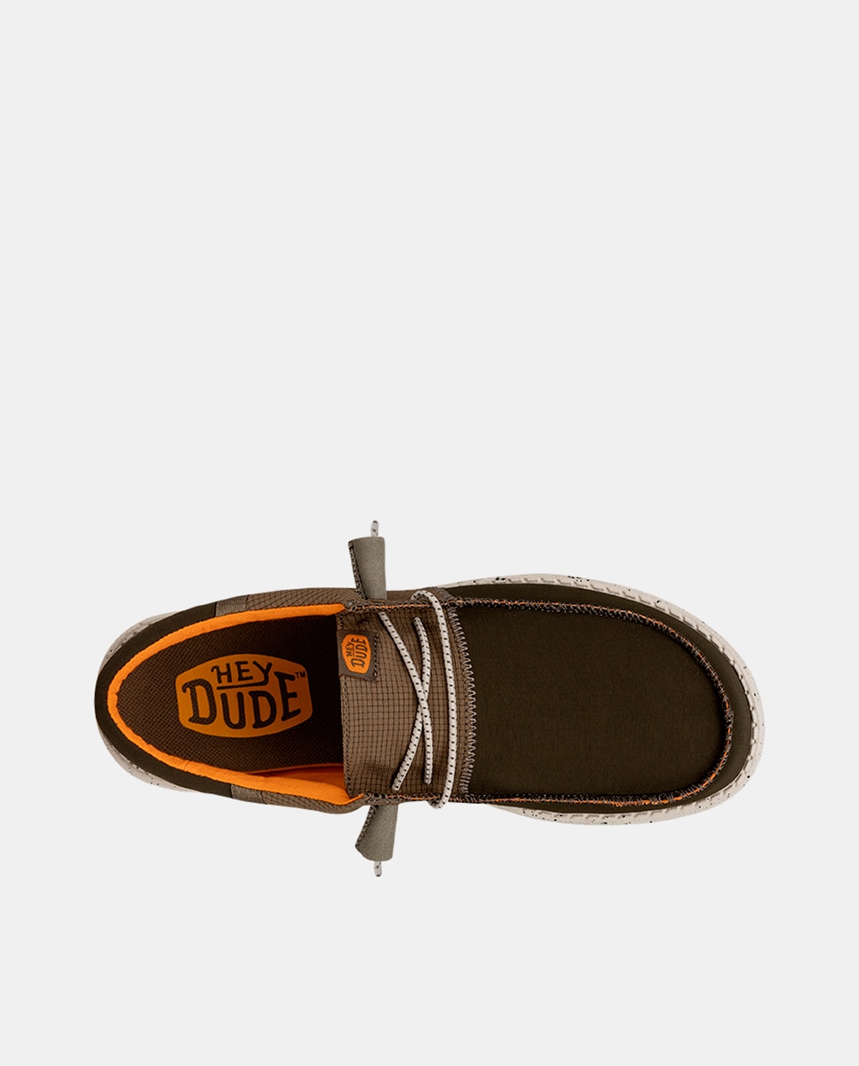 Sapatos de Cordões de Nylon com Elásticos Castanho-6