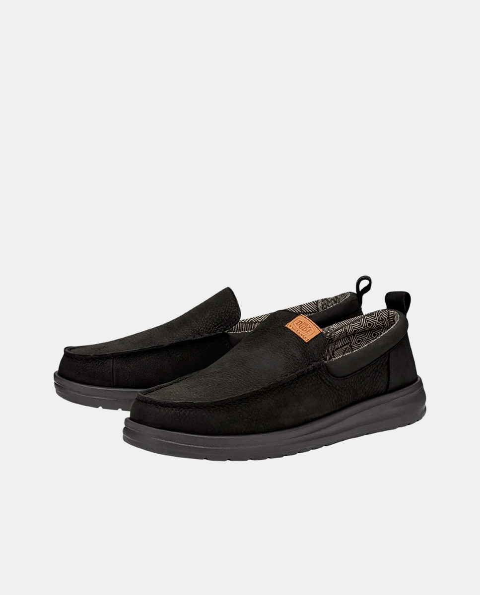 Mocassins de Pele e Forro Estampado Preto-2