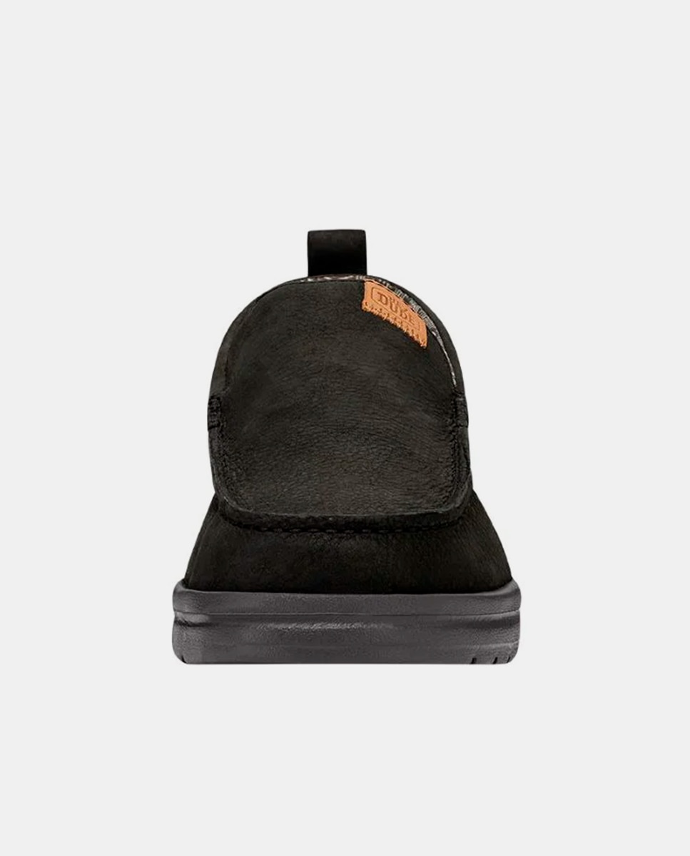 Mocassins de Pele e Forro Estampado Preto-4