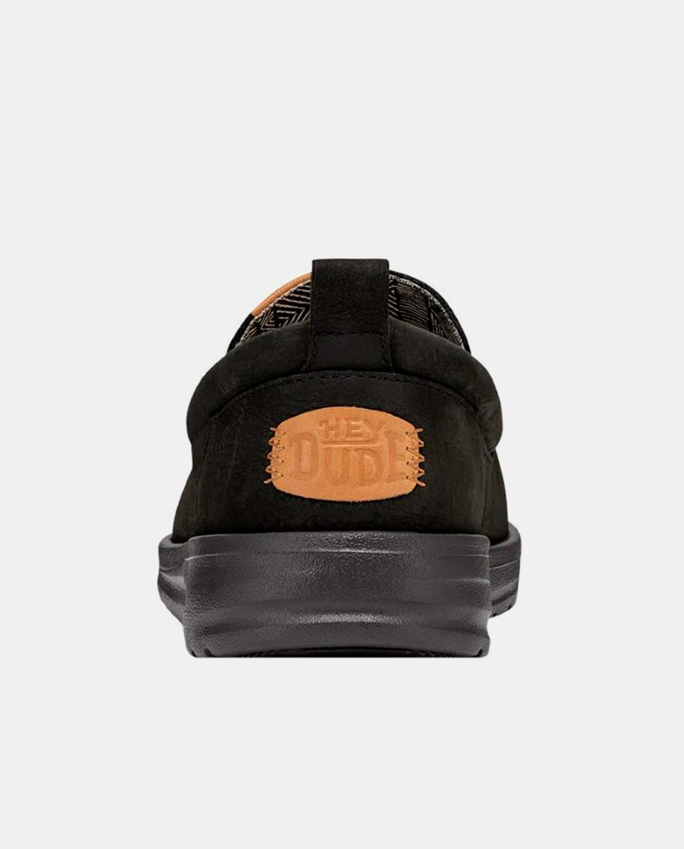 Mocassins de Pele e Forro Estampado Preto-5
