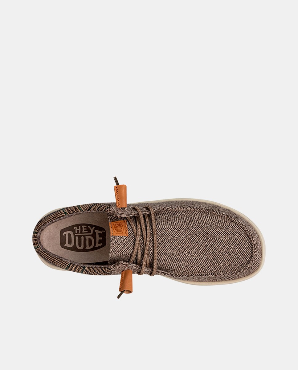Sapatos de Cordões em Lã com Cordões Elásticos Castanho-6