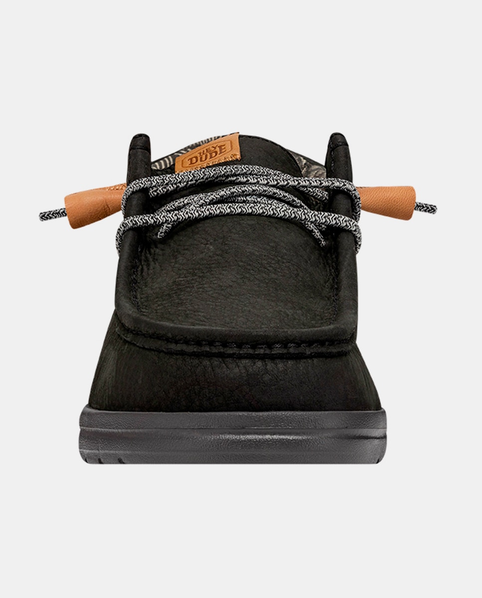 Sapatos de Cordões em Pele com Cordões Elásticos Preto-4
