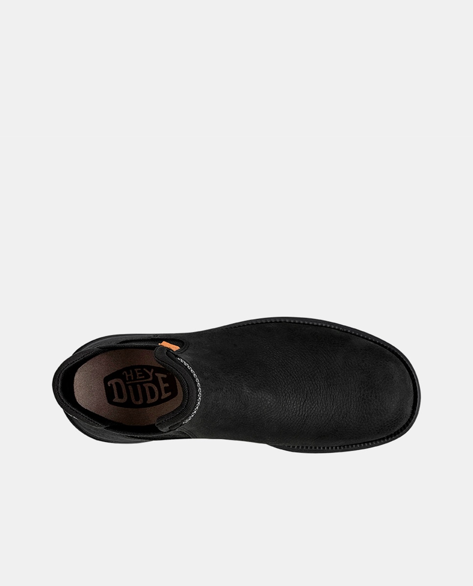 Botins de Pele e Detalhes Elásticos Preto-6